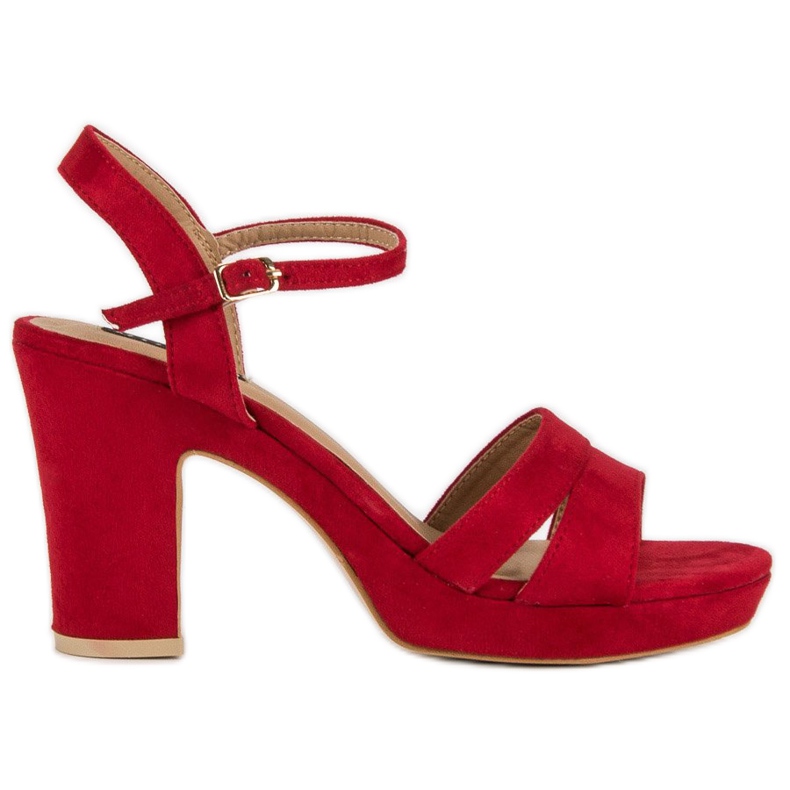 Milaya Sandalias de tacón de moda rojo