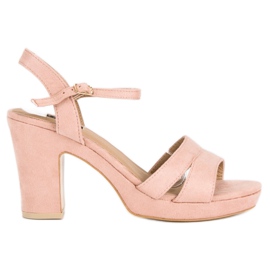 Milaya Sandalias de tacón de moda rosa