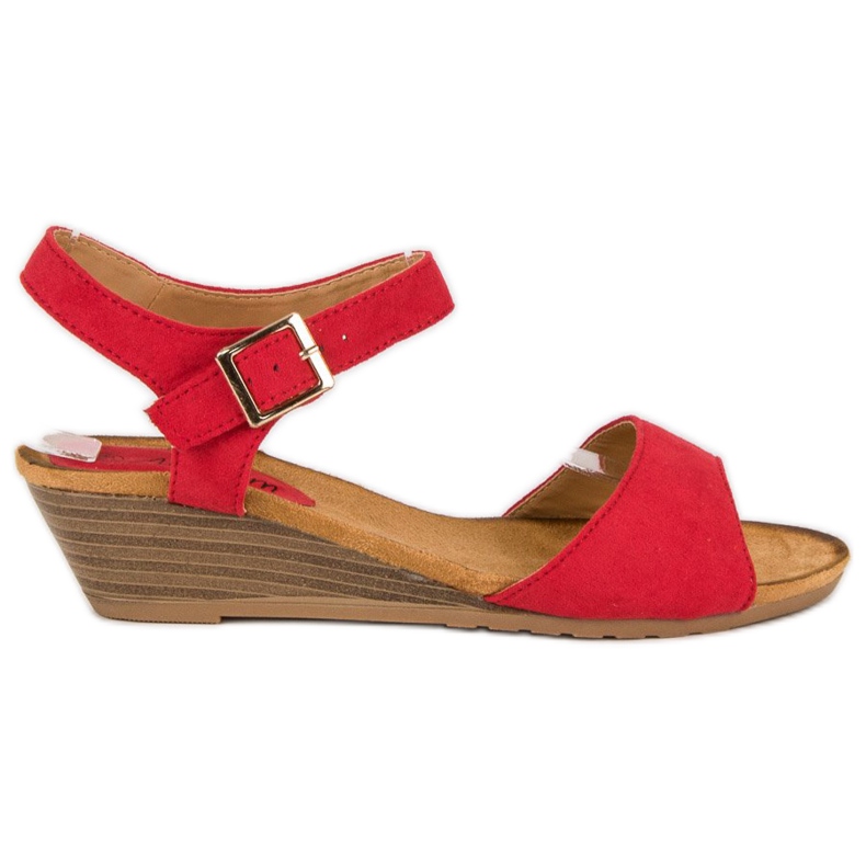 Abloom Sandalias cuña rojas rojo