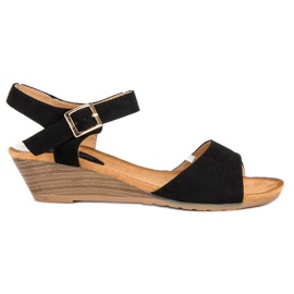 Abloom Sandalias cuña negras negro
