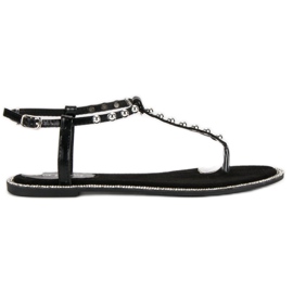 Via Giulia  Sandalias planas negras negro