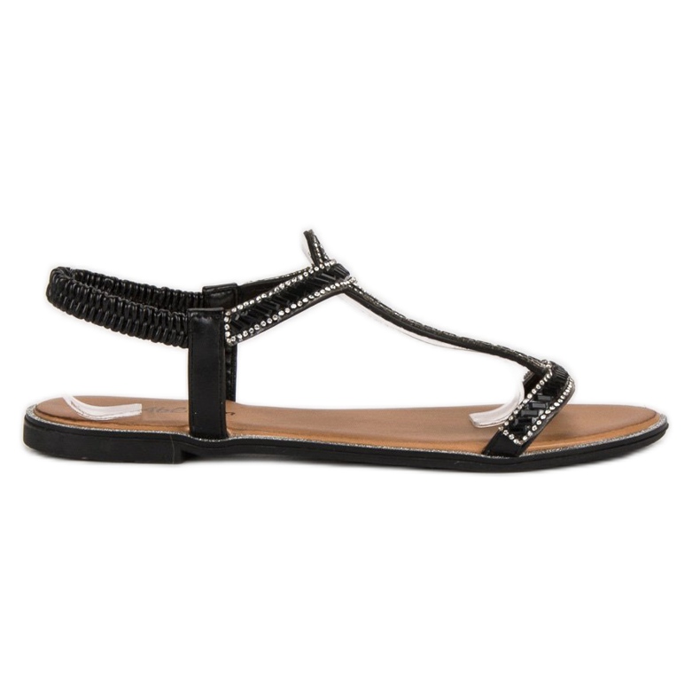 Abloom Sandalias planas negras negro