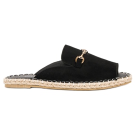 Alpargatas chanclas ante negro