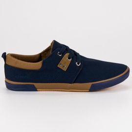 Zapatillas atadas azul marino marrón