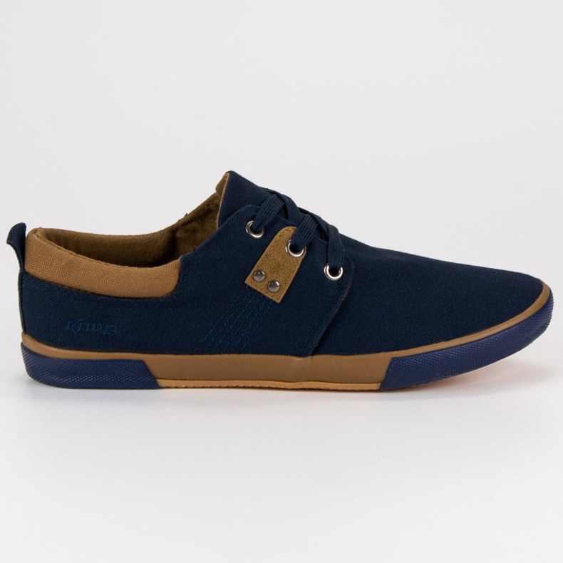 Zapatillas atadas azul marino marrón