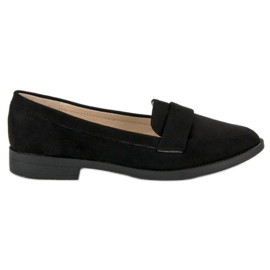 Small Swan Mocasines de ante negro
