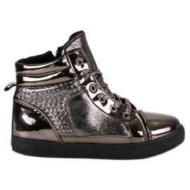 Deportivas lacadas por encima del tobillo gris multicolor
