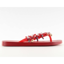 Chanclas con cuentas rojas JH68 rojas rojo
