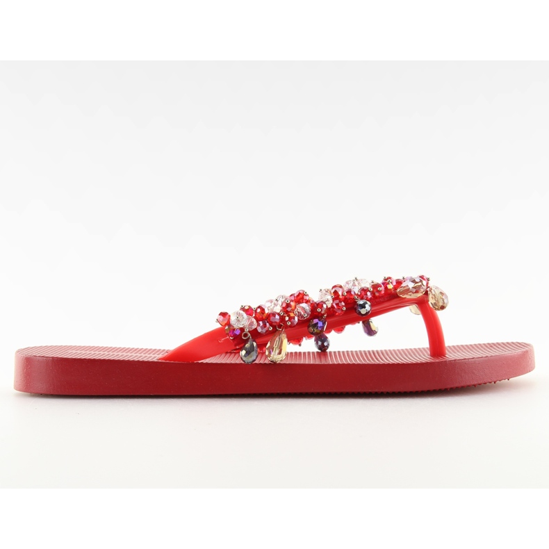 Chanclas con cuentas rojas JH68 rojas rojo