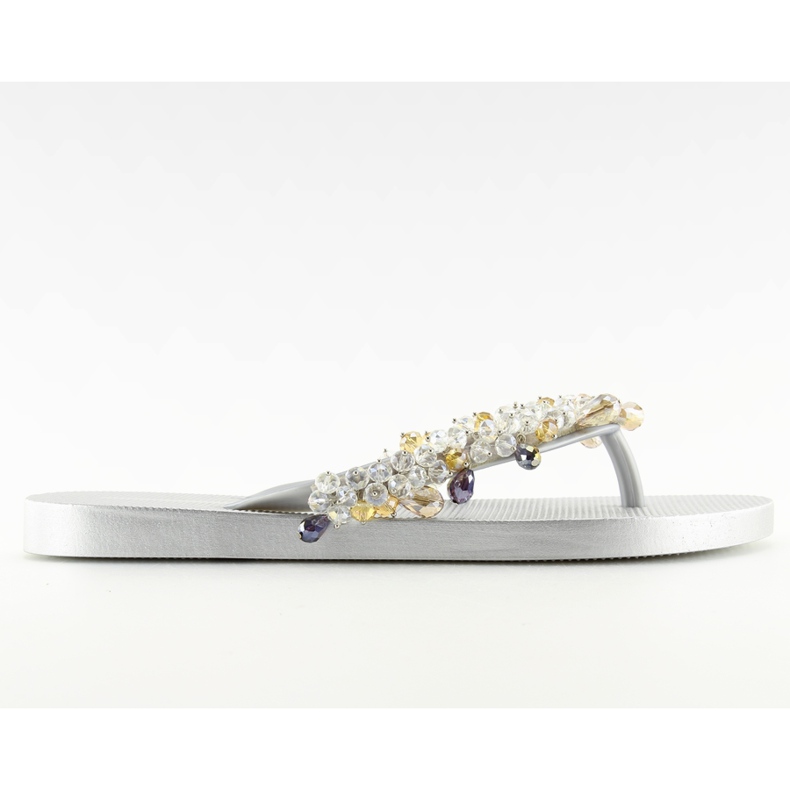 Chanclas con cuentas de plata JH68 plata gris