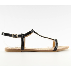 Sandalias con circonitas negras SY644 negro Sandalias con circonitas negras SY644 negro