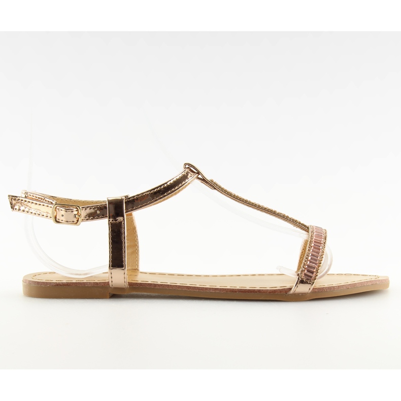 Sandalias con circonitas rosas SY644 rosado