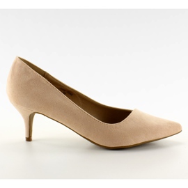 Zapatos de tacón de ante con tacón bajo ZH02 rosado