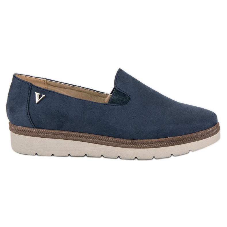 Slip de ante en los zapatos vinceza azul