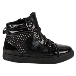 Zapatillas Lacadas Arriba del Tobillo negro