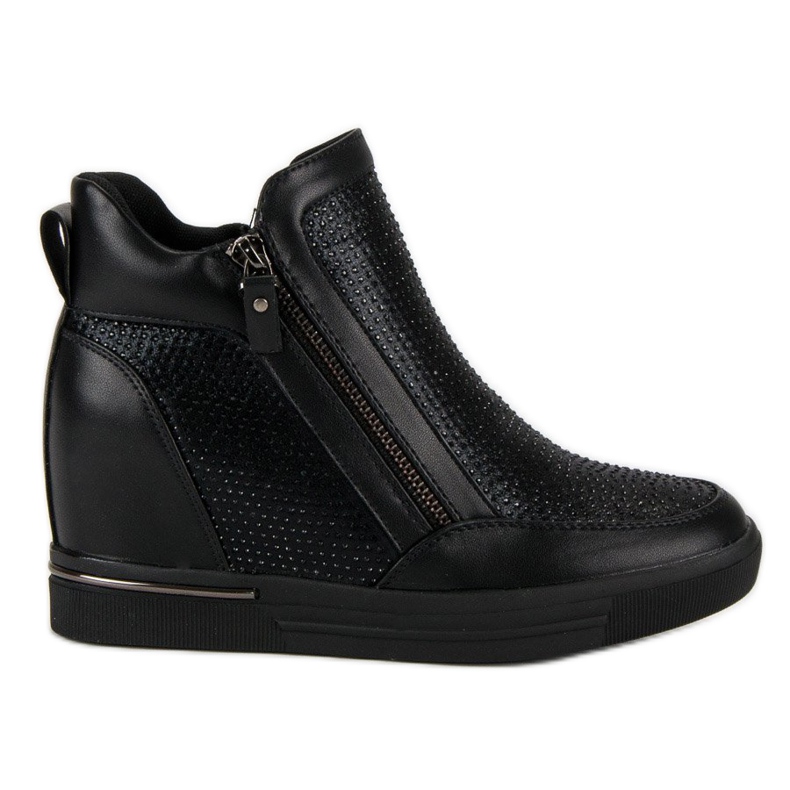 Zapatillas en la cremallera negro Zapatillas en la cremallera negro