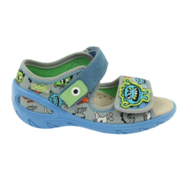 Sandalias inserto piel Befado 433P azul naranja gris