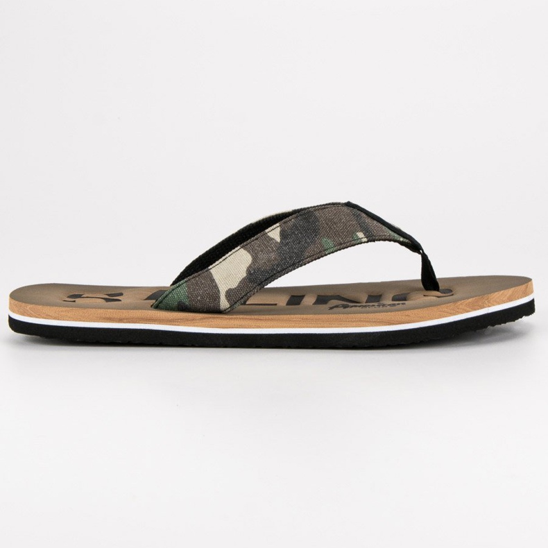 American Club Chanclas de hombre americano marrón verde