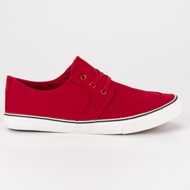 Zapatillas rojas atadas rojo