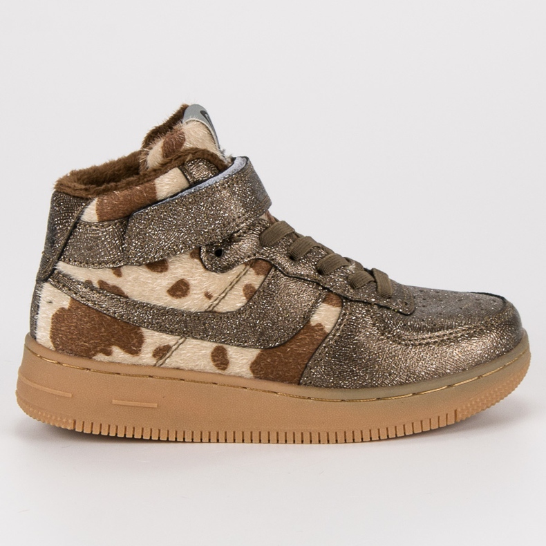 Kylie Zapatillas doradas con piel. dorado