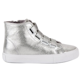 Deportivas plateadas con elástico gris Deportivas plateadas con elástico gris