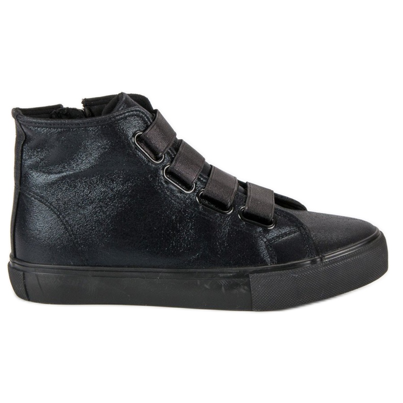 Deportivas negras con elástico negro