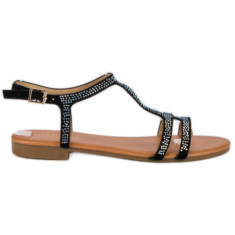 Sandalias planas negras negro