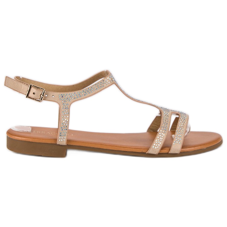 Sandalias planas beige