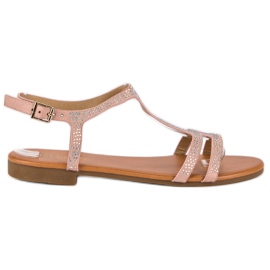 Sandalias planas rosas