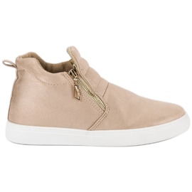 Zapatillas de gamuza sin cordones marrón