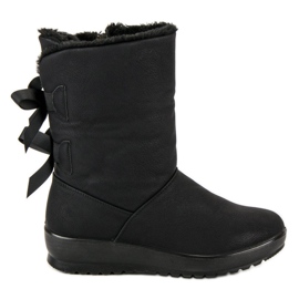 Botas de nieve cálidas con cremallera. negro