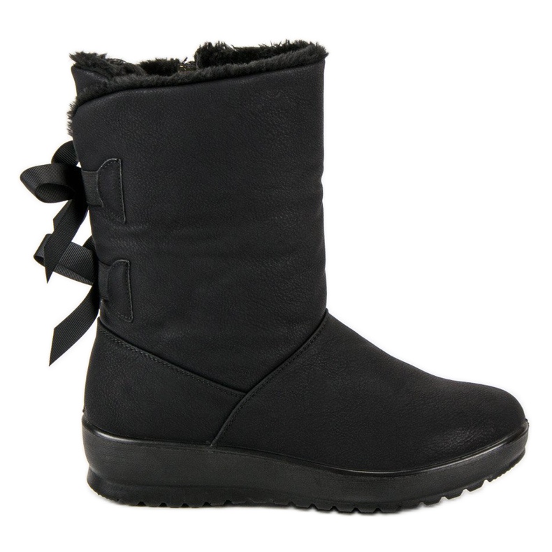 Botas de nieve cálidas con cremallera. negro