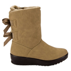 Botas de nieve cálidas con cremallera. verde