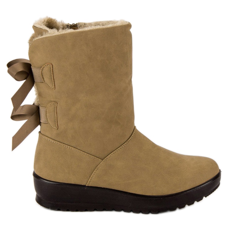 Botas de nieve cálidas con cremallera. verde