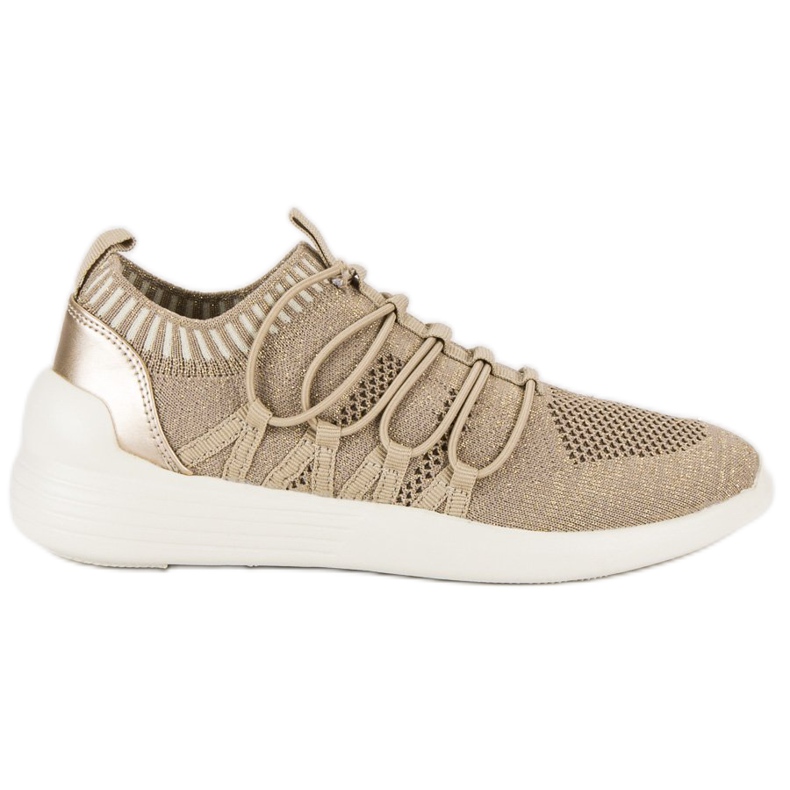 Kylie Calzado deportivo textil sin cordones marrón amarillo