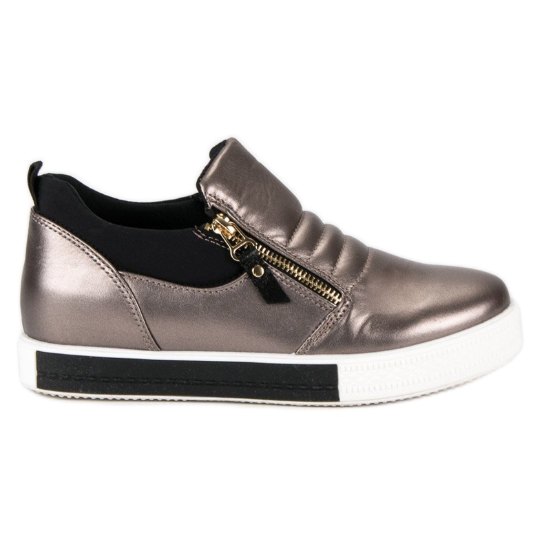 Zapatillas grafito con cremallera gris