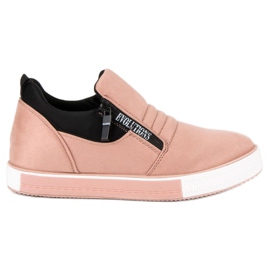 Zapatillas rosas con cremallera rosado