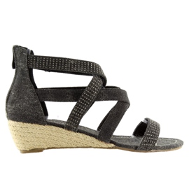 Sandalias alpargatas negras ME11783 Negro