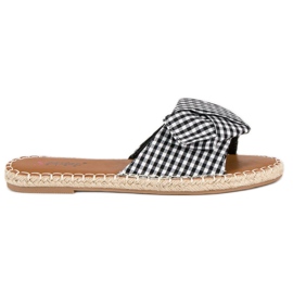 Seastar Babuchas negras de cuadros blanco negro