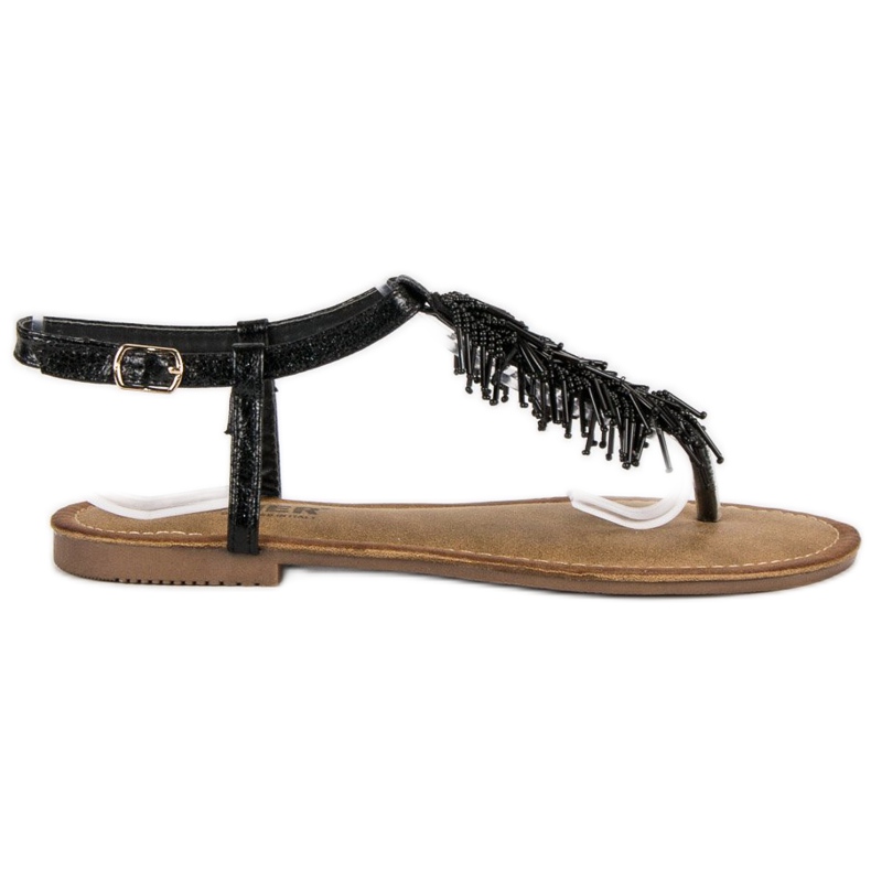 Comer Chanclas sandalias decorativas negro