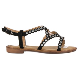 Small Swan Sandalias planas informales negro