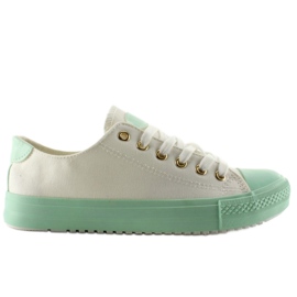 Zapatillas de goma de color W-3051 Verde blanco