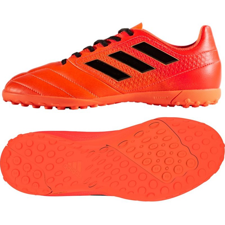 Las botas de fútbol adidas Ace 17.4 Tf Jr. rojo