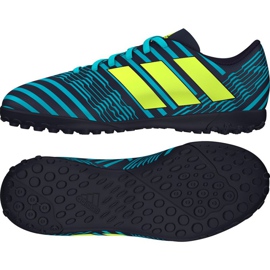 Las botas de fútbol adidas Nemeziz 17.4 Tf azul