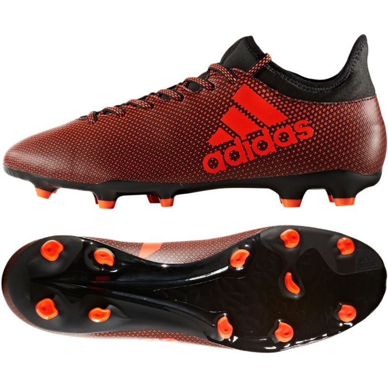 Botas de fútbol Adidas X 17.3 Fg M S82365 multicolor naranja Botas de fútbol Adidas X 17.3 Fg M S82365 multicolor naranja