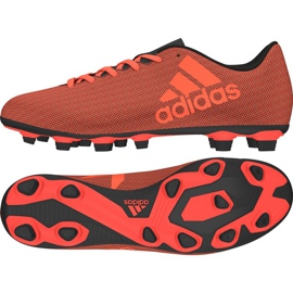 Las botas de fútbol adidas X 17.4 FxG M rojo