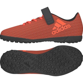 Las botas de fútbol adidas X 17.4 Tf Jr. naranja