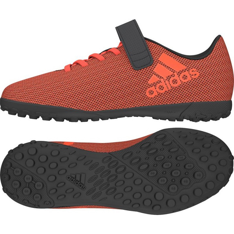 Las botas de fútbol adidas X 17.4 Tf Jr. naranja