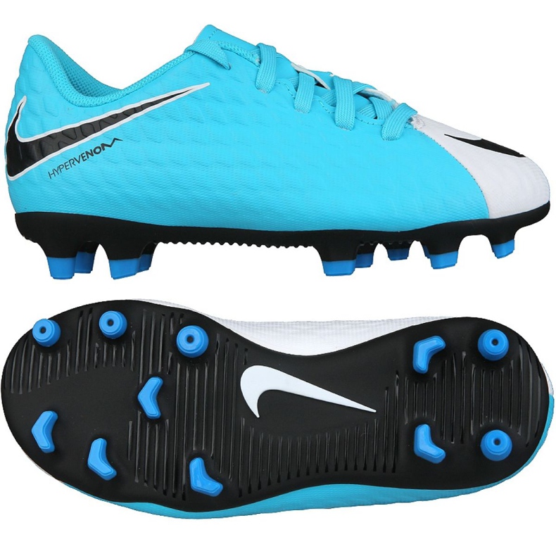 Botas de fútbol Nike Hypervenom Phade Iii Fg Jr 852580-104 azul azul