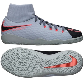 Zapatos de interior Nike HypervenomX Phelon Iii Df Ic Jr 917774-400 gris gris
